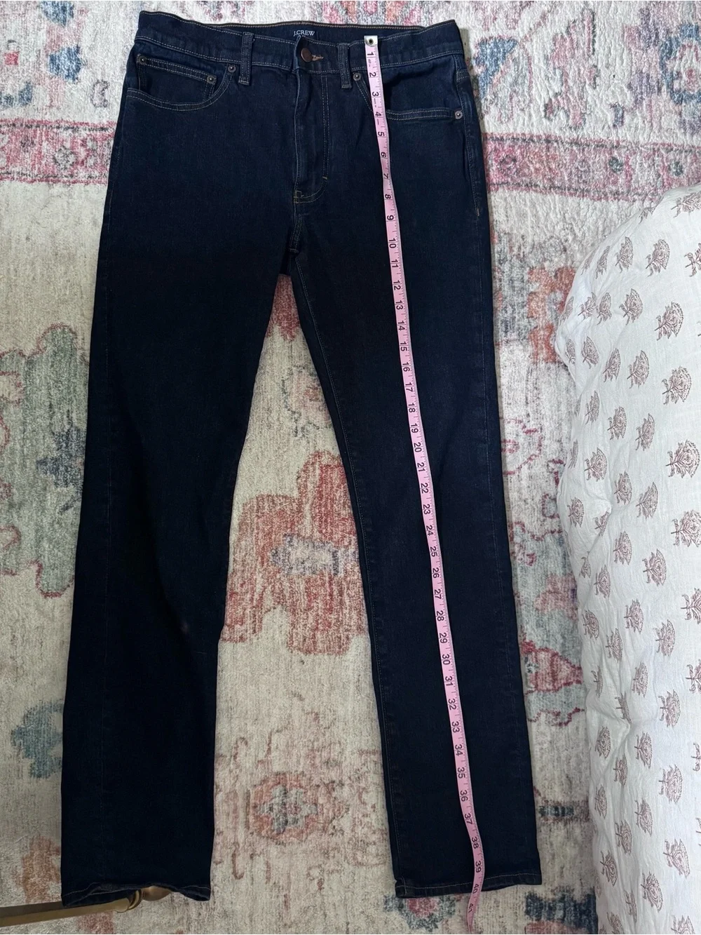 J Crew Flex Men’s Straight Jeans 31x32 Dark Blue Wash Mid Rise Stretch Denim